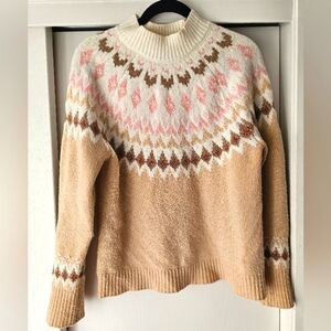 Rachel Zoe fair isle turtleneck sweater size S